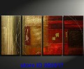 Four Pieces Unframed Unstretched Modern Oil Paintings